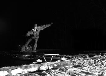 robbie small snowboarding at pine lake in west bloomfield michigan